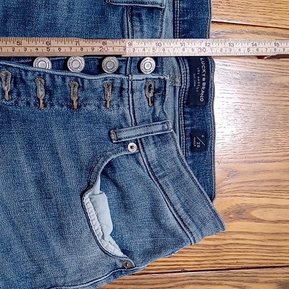 LUCKY BRAND Jeans Womens 6 / 28 BLUE ANKLE BUTTON FLY Preowned Spring - Picture 5 of 8